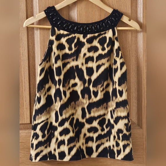 Stylish Summer Tank! • Jones New York Signature Leopard Print Top • Size PL • - Picture 2 of 4